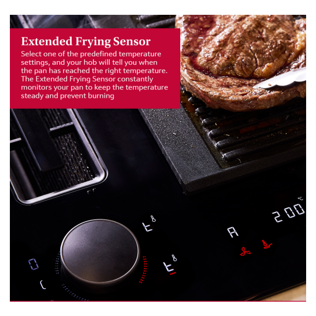 Neff V68AUX4C0 80cm Venting hob, Anthracite Grey Twist pad, 2 x Flex + Ventilation, Favourite Button