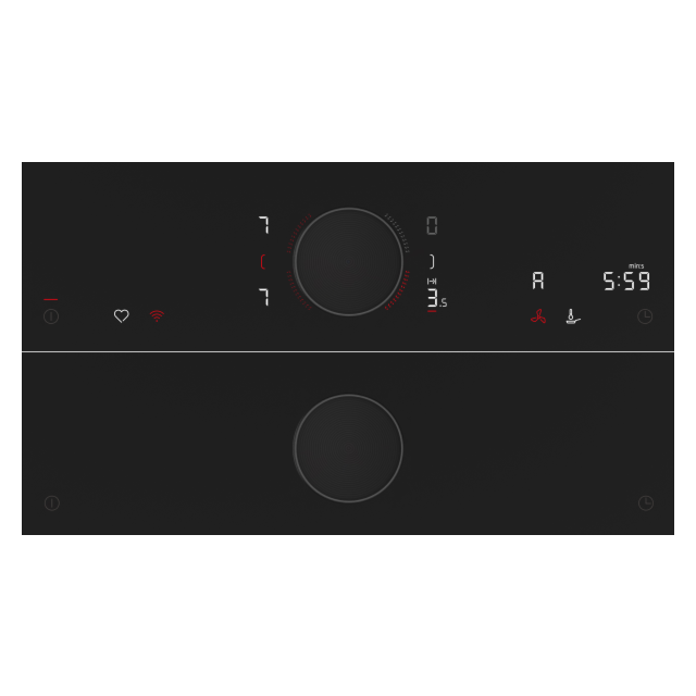 Neff V68AUX4C0 80cm Venting hob, Anthracite Grey Twist pad, 2 x Flex + Ventilation, Favourite Button
