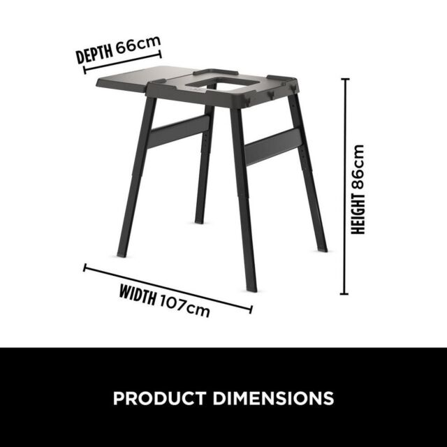 Ninja 4718J800EUUK Woodfire Universal Adjustable Stand + Side Table Black