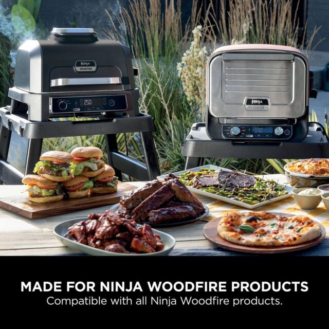 Ninja 4718J800EUUK Woodfire Universal Adjustable Stand + Side Table Black