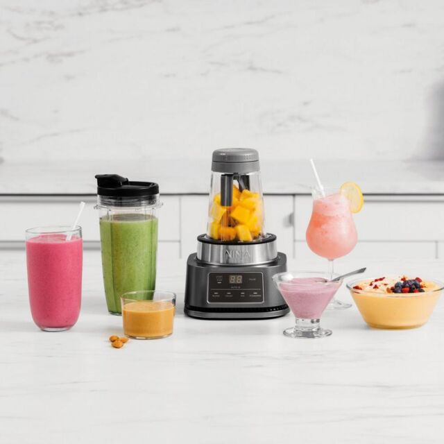 Ninja CB100UK 2-in-1 Foodi Power Nutri Blender with Auto-iQ- Silver Silver