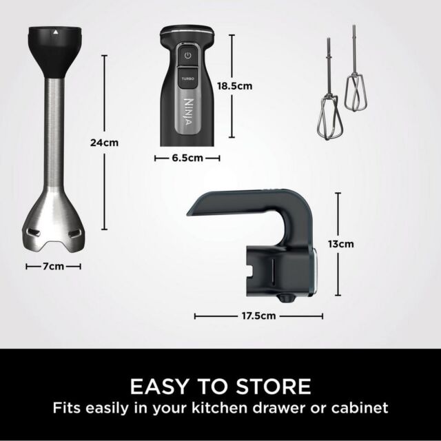 Ninja CI090UK Ninja Foodi 2-in-1 Hand Blender & Mixer - Black 