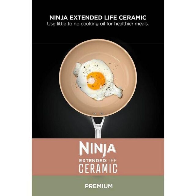 Ninja CW95000UK Ceramic Coated Cookware 5-Piece Set - Apricot & Grey Apricot + Grey