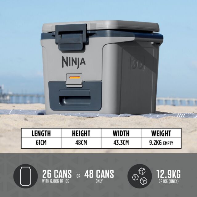 Ninja FB131UKGY Frostvault 30Qt/28L Hard Cooler With Dry Zone - Slate Grey Slate Grey