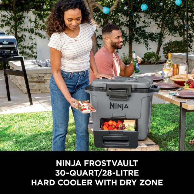 Ninja FB131UKGY Frostvault 30Qt/28L Hard Cooler With Dry Zone - Slate Grey Slate Grey