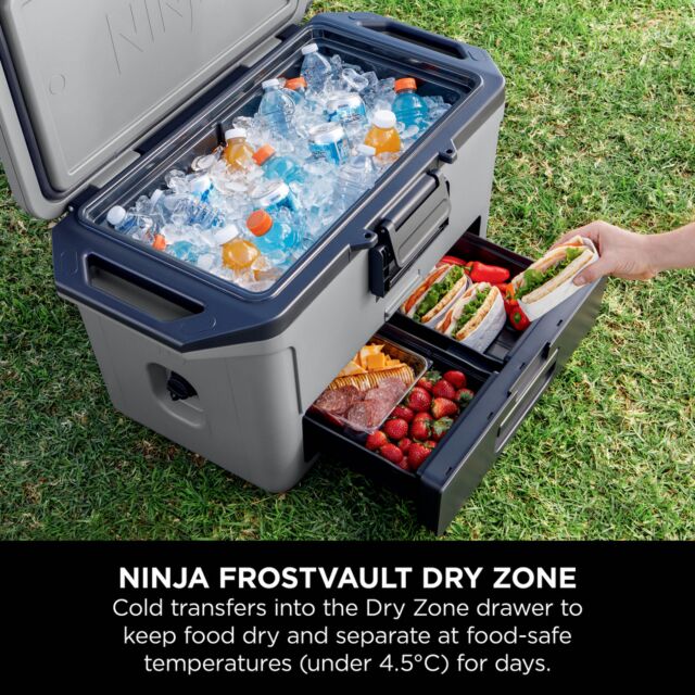 Ninja FB151UKGY Frostvault 50Qt/47L Hard Cooler With Dry Zone - Slate Grey Slate Grey