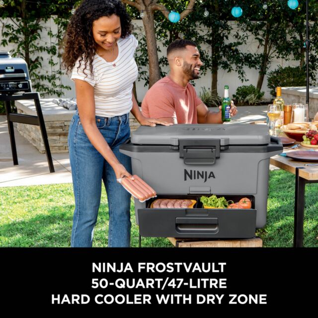 Ninja FB151UKGY Frostvault 50Qt/47L Hard Cooler With Dry Zone - Slate Grey Slate Grey