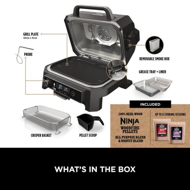 Ninja OG850UK Woodfire Pro XL BBQ Grill + Smoker