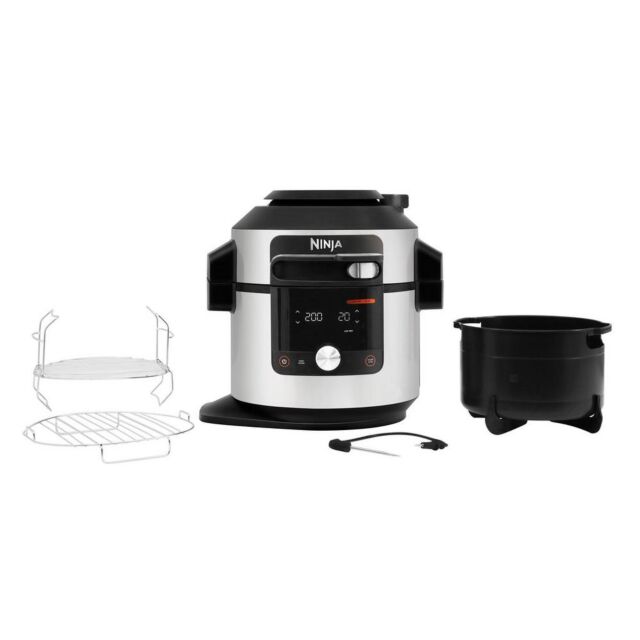 Ninja OL750UK 7.5L 15-In-1 One Lid Multi Cooker & probe - Black / Stainless Steel Stainless Steel