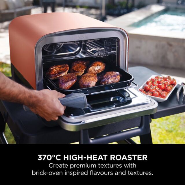 Ninja OO101UK Ninja Woodfire Electric Outdoor Oven - Terracotta/Steel 