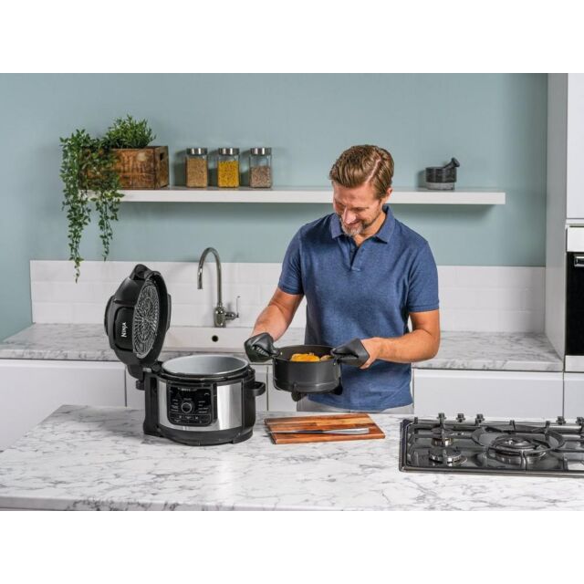 Ninja OP350UK Foodi 9-in-1 Multi-Cooker 6L - Black/Sliver Black