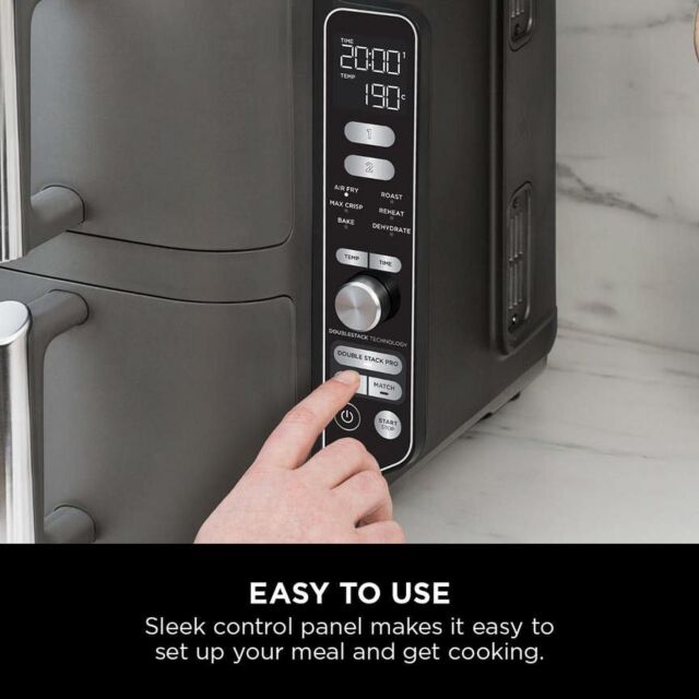 Ninja SL400UK Double Stack Xl 2-Drawer 9.5L Air Fryer Grey