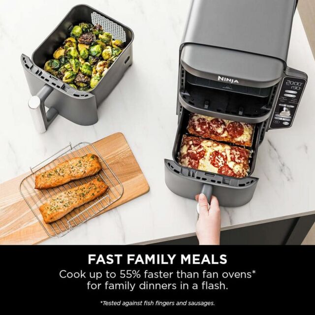 Ninja SL400UK Double Stack Xl 2-Drawer 9.5L Air Fryer Grey
