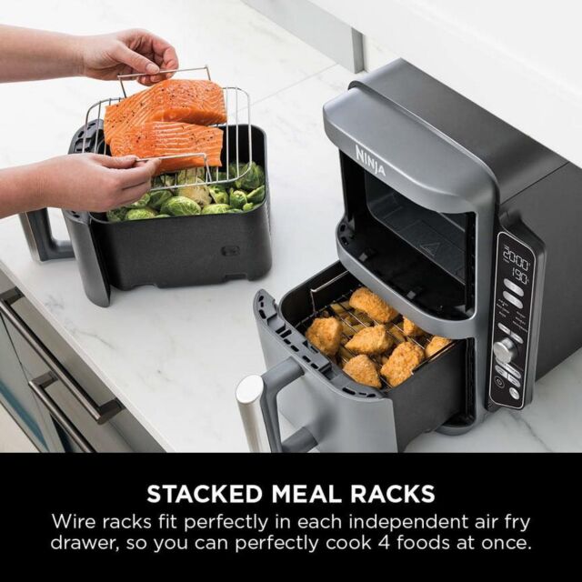 Ninja SL400UK Double Stack Xl 2-Drawer 9.5L Air Fryer Grey