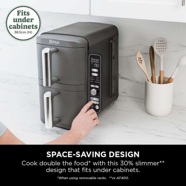 Ninja SL400UK Double Stack Xl 2-Drawer 9.5L Air Fryer Grey
