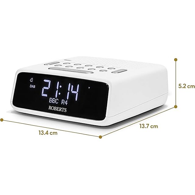 Roberts Radio ORTUSDABW DAB Charge DAB+/FM Bluetooth Clock Radio - Black
