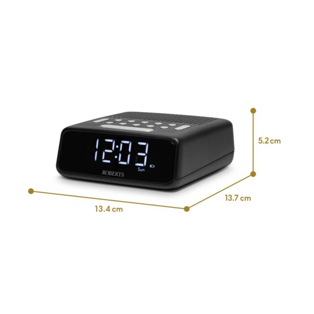 Roberts Radio ORTUSFMBK Clock Radio- Black