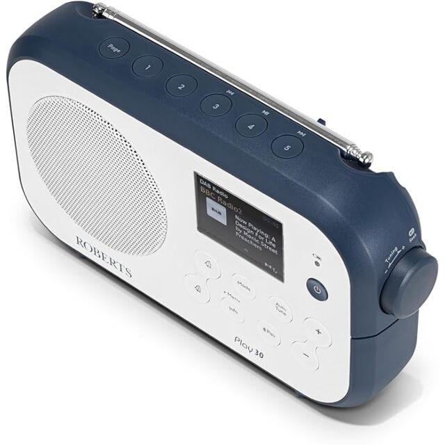 Roberts Radio Play30 DAB/DAB+/FM RDS Digital Radio - Blue & White
