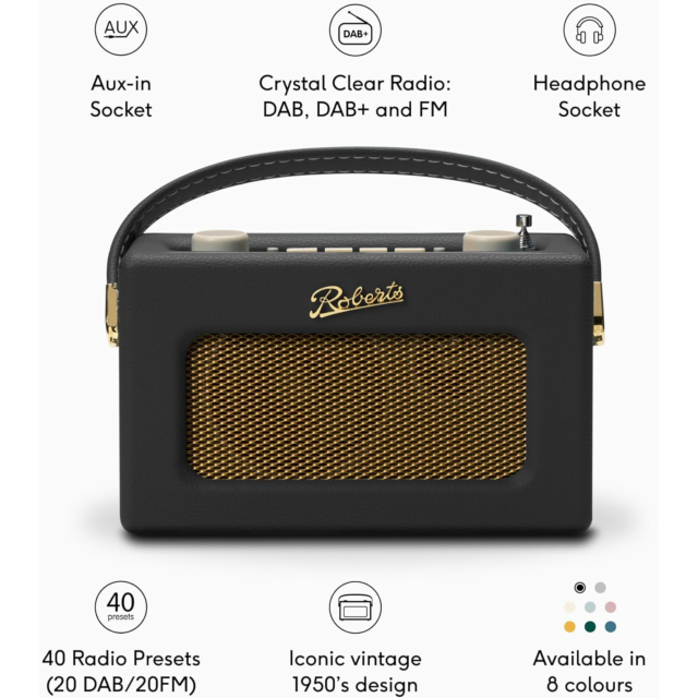 Roberts Radio REV-UNOBTBK Wireless DAB Radio - Black