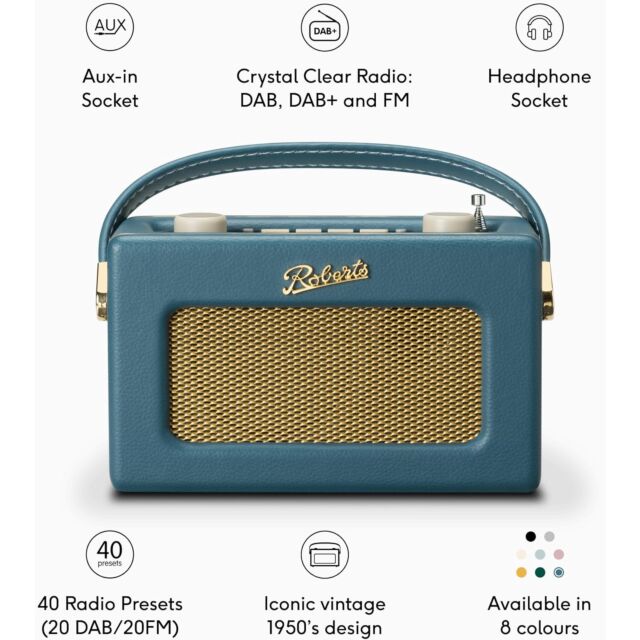 Roberts Radio REV-UNOBTTB Wireless DAB Radio - Teal Blue
