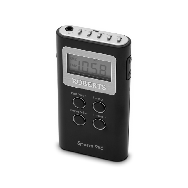 Roberts Radio SPORTS995BK 2 Band Pll Synthesised Stereo Personal Radio Black