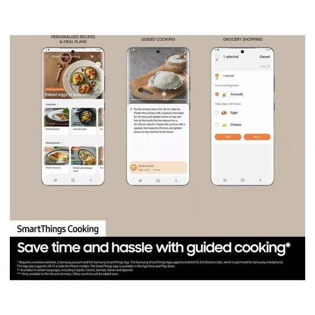 Samsung NV7B41403AK/U4 Bespoke Electric Smart Oven - Black Glass