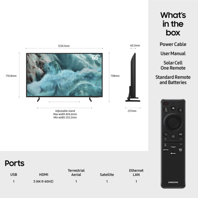 Samsung QE55Q7F2AUXXU 55inch 4K QLED AI Smart TV 