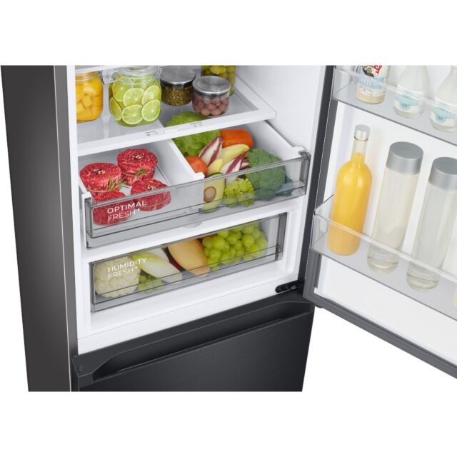 Samsung RB38A7B53B1/EU  RB38A7B53B1 59.5cm Frost Free Bespoke Fridge Freezer - Black Metal