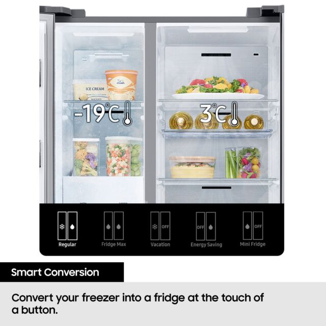 Samsung RS68A884CSL/EU 91.2cm No Frost American Style Fridge Freezer - Aluminium Aluminium