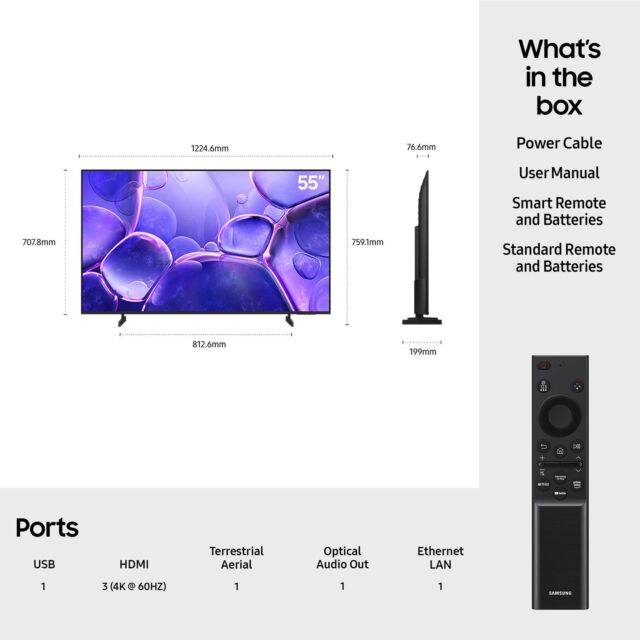 Samsung UE55U8020FKXXU 55inch 4K Crystal UHD Smart TV 