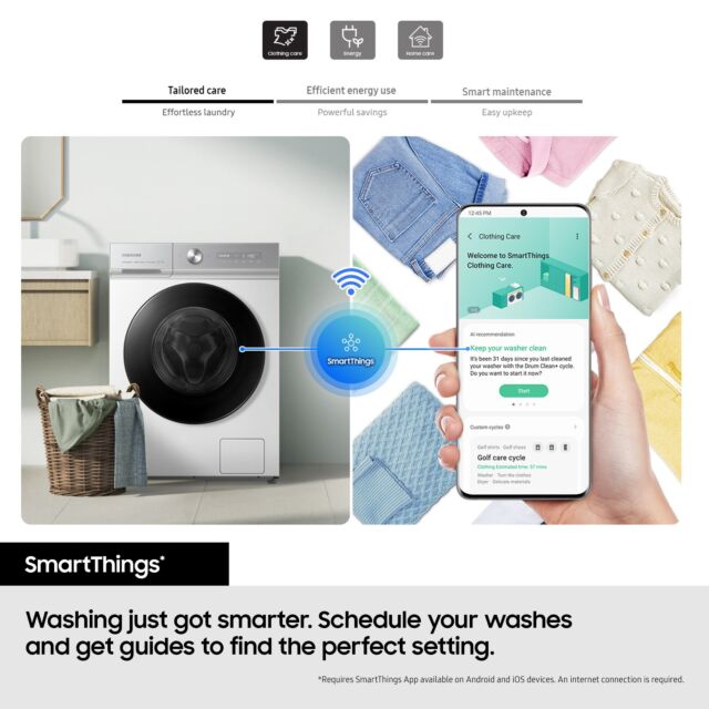 Samsung WW90CGC04DABEU Wifi-Enabled 9Kg 1400 Spin Washing Machine - Black