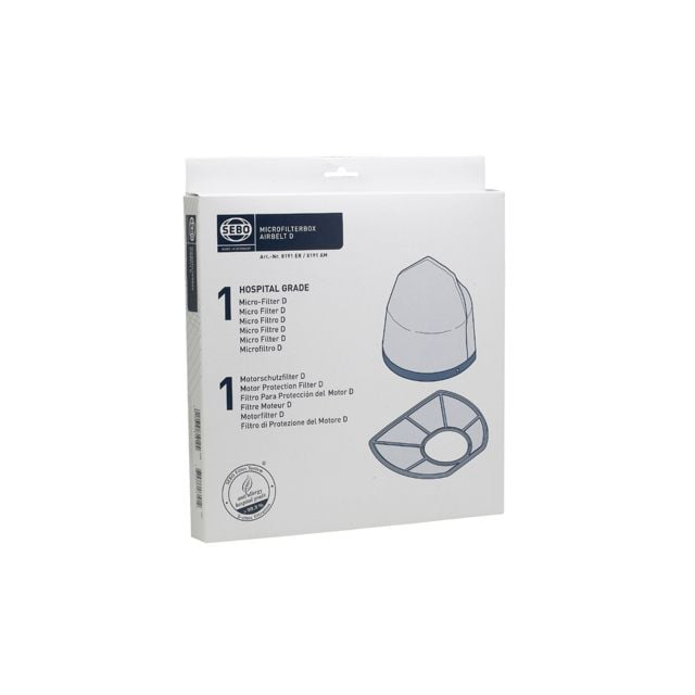 Sebo 8191ER Microfilter Box (inc. 1 x Hospital Grade Filter + 1 x Motor Filter 