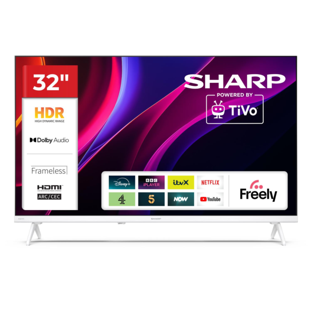 Sharp 1T-C32HE2245KW 32inch HD Ready TiVo Smart TV - White 