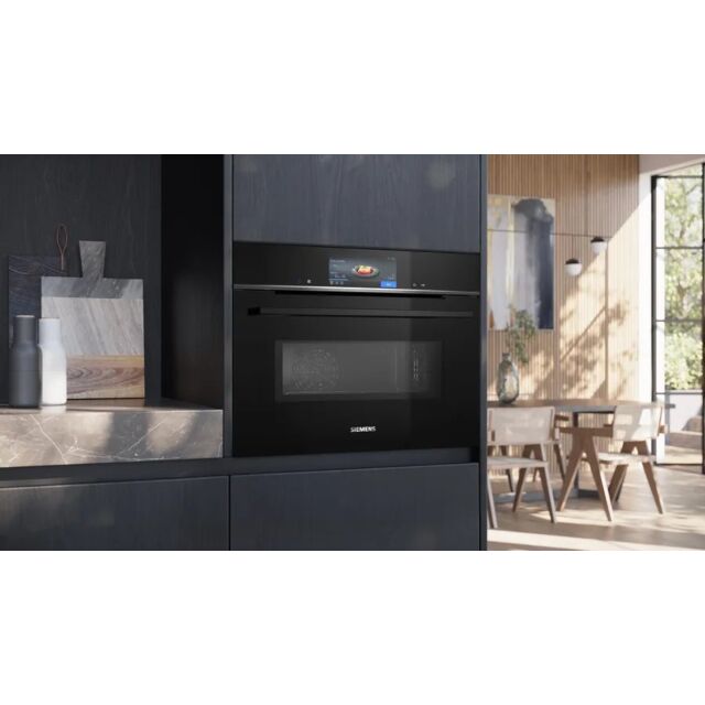 Siemens CM778GNB1B 60cm Built In Compact Oven with Microwave Function - Black