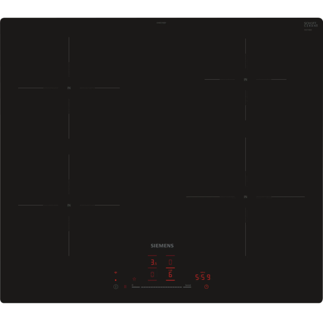 Siemens EH601HEB1E Induction Hob - iQ100 - 60 cm, 4 zone, touchSlider control, Home Connect, Favouri