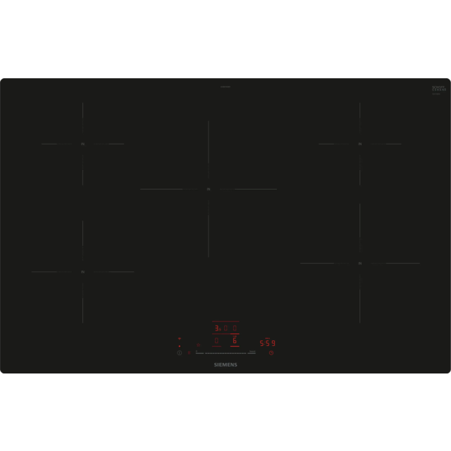 Siemens EH801HVB1E Induction Hob - iQ100 - 80 cm, 5 zone, touchSlider control, Home Connect, Favouri