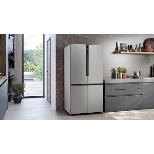Siemens KF96NVPEAG IQ300 French Door American Style Fridge Freezer Metallic silver