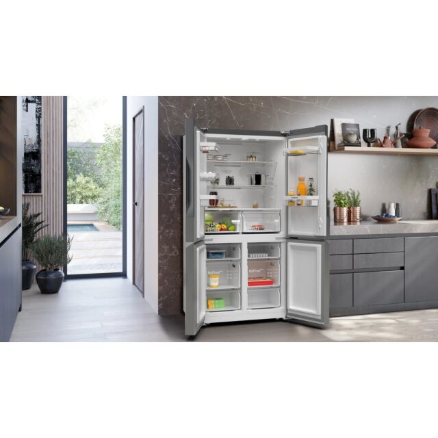Siemens KF96NVPEAG IQ300 French Door American Style Fridge Freezer Metallic silver