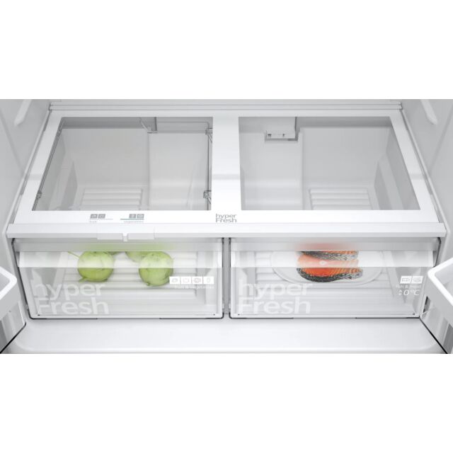 Siemens KF96NVPEAG IQ300 French Door American Style Fridge Freezer Metallic silver