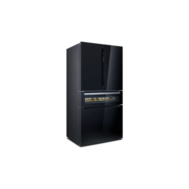 Siemens KF96RSBEA French GlassDoor American Style Fridge Freezer Black glass doo