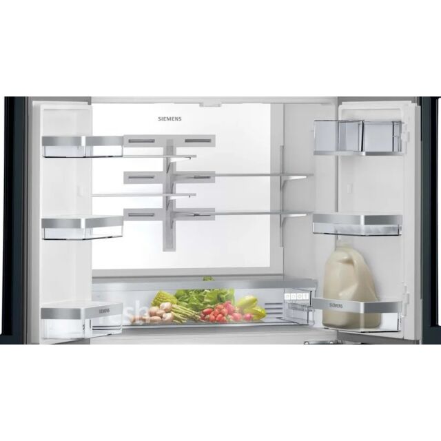 Siemens KF96RSBEA French GlassDoor American Style Fridge Freezer Black glass doo