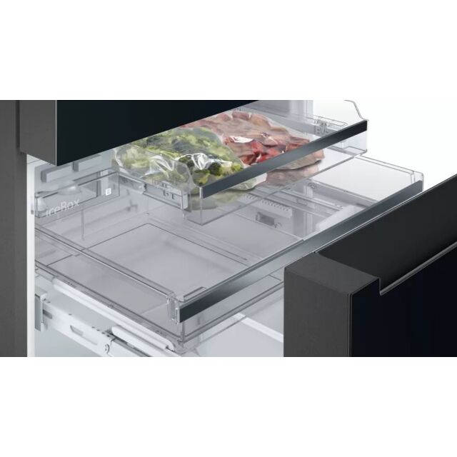 Siemens KF96RSBEA French GlassDoor American Style Fridge Freezer Black glass doo