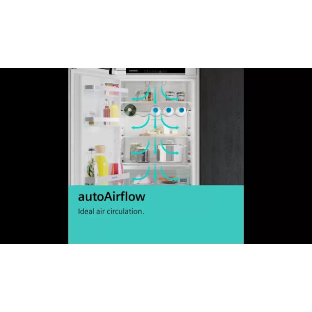 Siemens KI86NVFE0G 177x54 NoFrost bottom freezer, LED light, XXL Freshbox drawer, hyperFresh Chiller