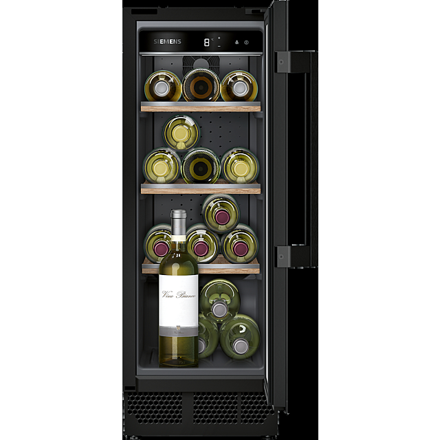 Siemens KU20WVHF0G 82X30 under counter wine cabinet with front recess to allow for plinth installati