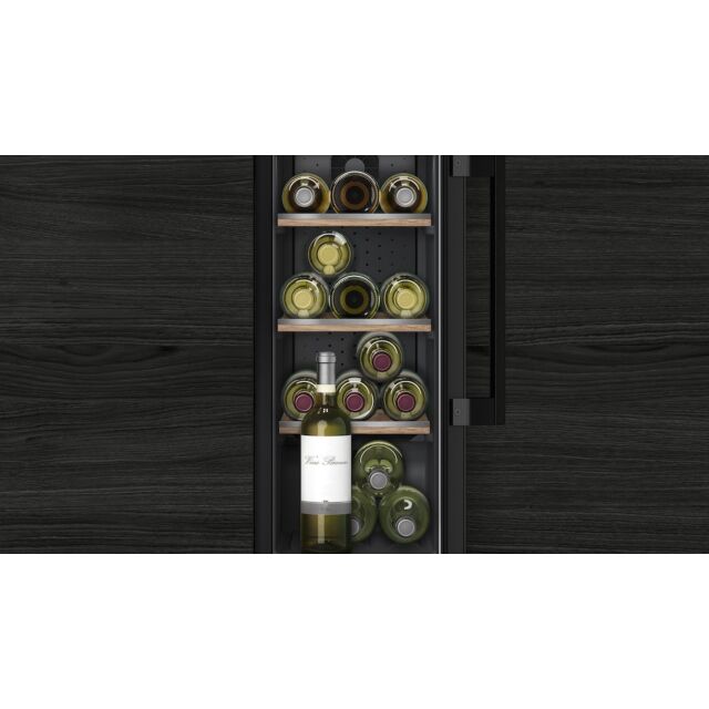 Siemens KU20WVHF0G 82X30 under counter wine cabinet with front recess to allow for plinth installati