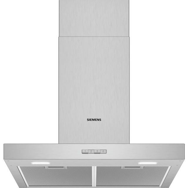 Siemens LC64BBC50B Box Chimney Hood - iQ100 - 60cm wide, box design, 3 speeds, push buttons, LED lig