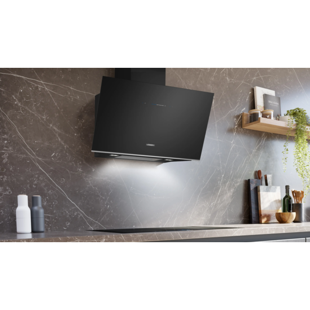 Siemens LC91KLT60B Angled Glass Chimney Hood - iQ700 - 90cm, Angled Glass Wall Hood, PerfectAir Sens
