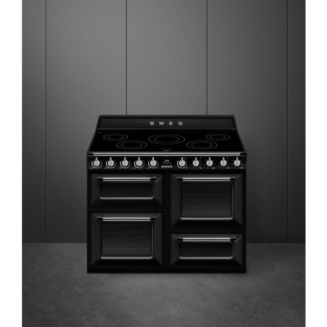 Smeg TR4110IBL2 110cm Electric Rangecooker with Triple Oven and Induction Hob - Black