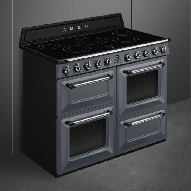 Smeg TR4110IGR2 110cm Electric Rangecooker with Triple Oven and Induction Hob - Slate Grey