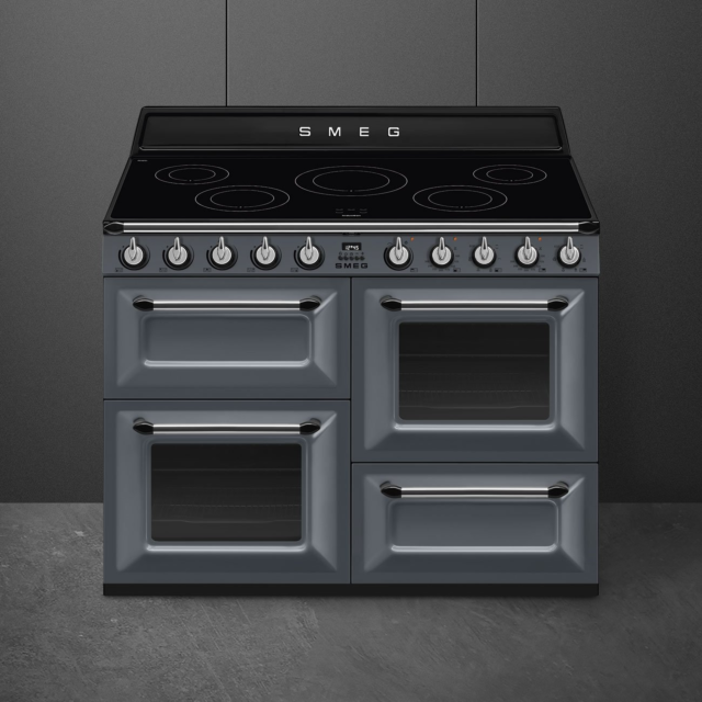 Smeg TR4110IGR2 110cm Electric Rangecooker with Triple Oven and Induction Hob - Slate Grey